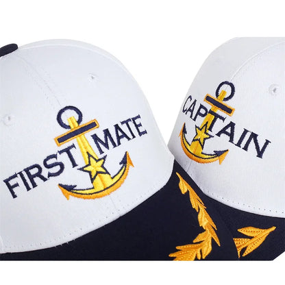 Brand Oohmy Men Women Baseball Caps Embroidered Captain & First Mate Hats Boating Marine Sailor Party Fun Hat