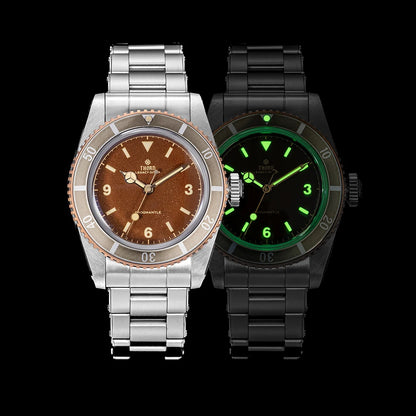 Thorn T028 Bronze Dive Watch PT5000 Automatic Movement Mechanical Watches Aluminum Bezel Sapphire 37mm Men Wristwatch
