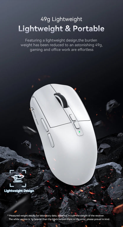 ATTACK SHARK X6 Tri-mode Gaming Mouse with Magnetic Charging Dock, PixArt PAW3395 Sensor, 26K DPI, 49g Ultralight, for PC/Mac