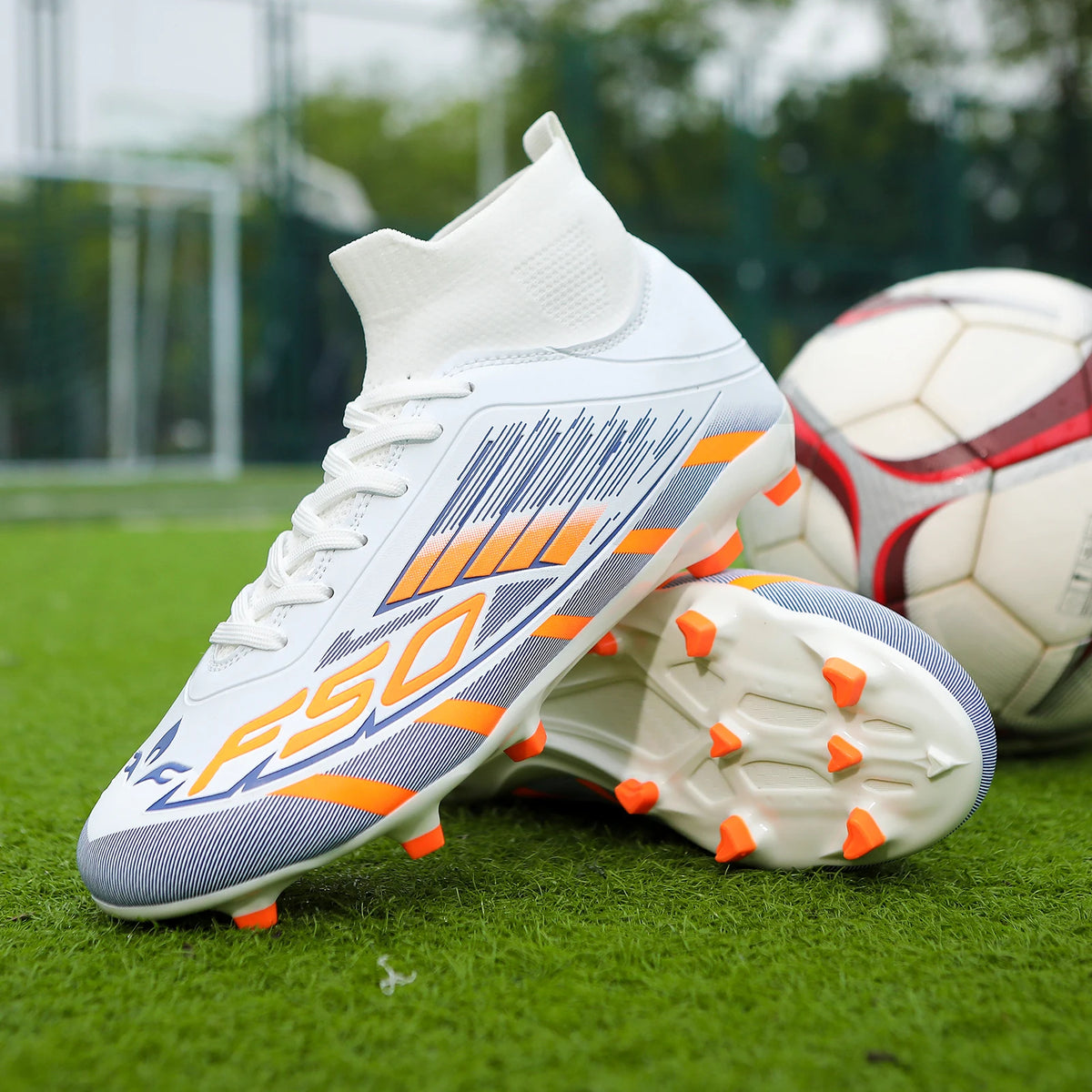 Nouvelles chaussures de football pour hommes, antidérapantes, à la cheville, chaussures de sport TF/FG, chaussures de football professionnelles pour garçons, baskets unisexes confortables
