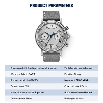 FARASUTE 2025 New Retro Mens Watches Quartz Watch For Men Speed Sports Chronograph AR Coating Sapphire VK64 Clock Reloj Hombre