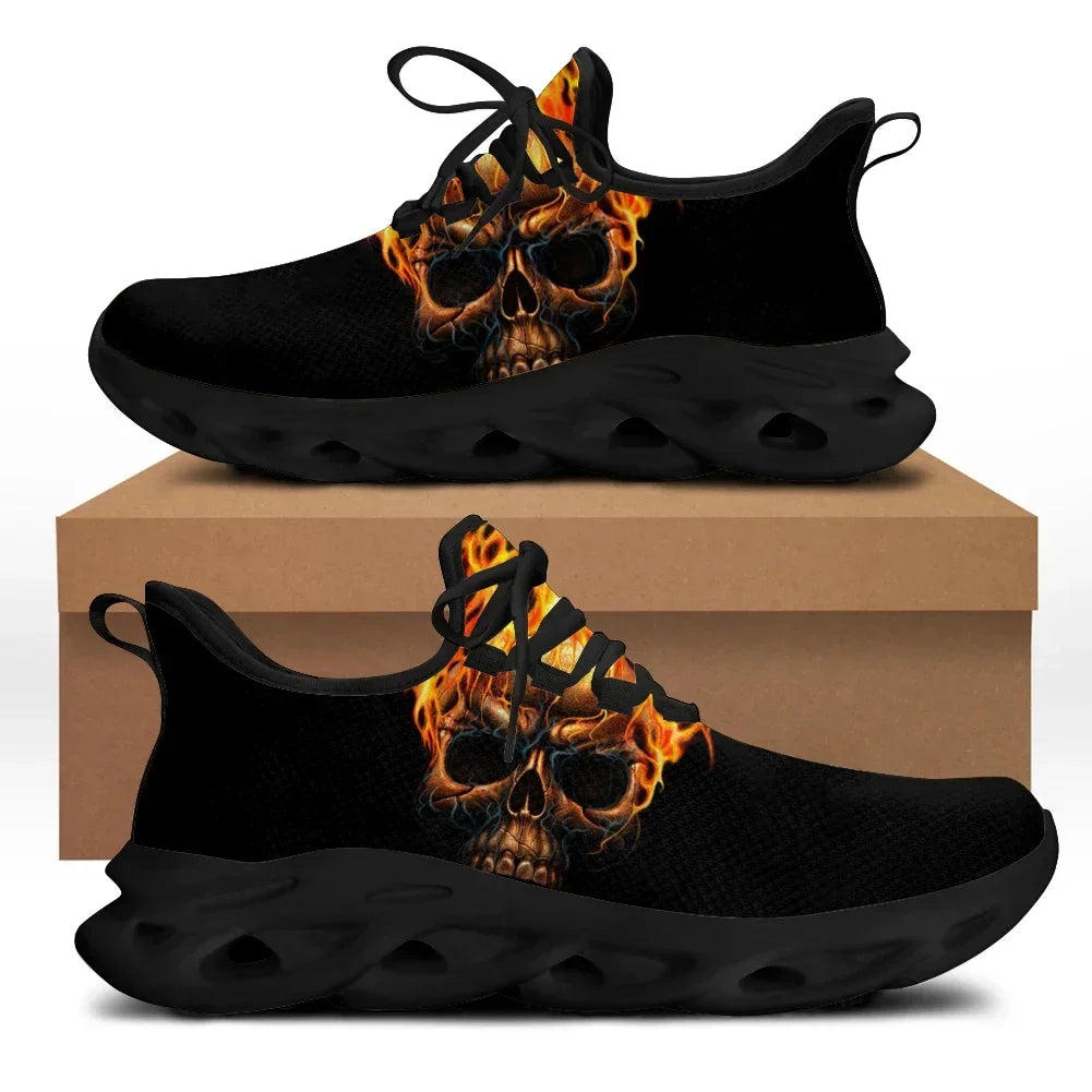 Printemps chaussures plates hommes chaussures Cool Punk crâne conception décontracté hommes baskets été garçons à lacets chaussures de marche Zapatillas