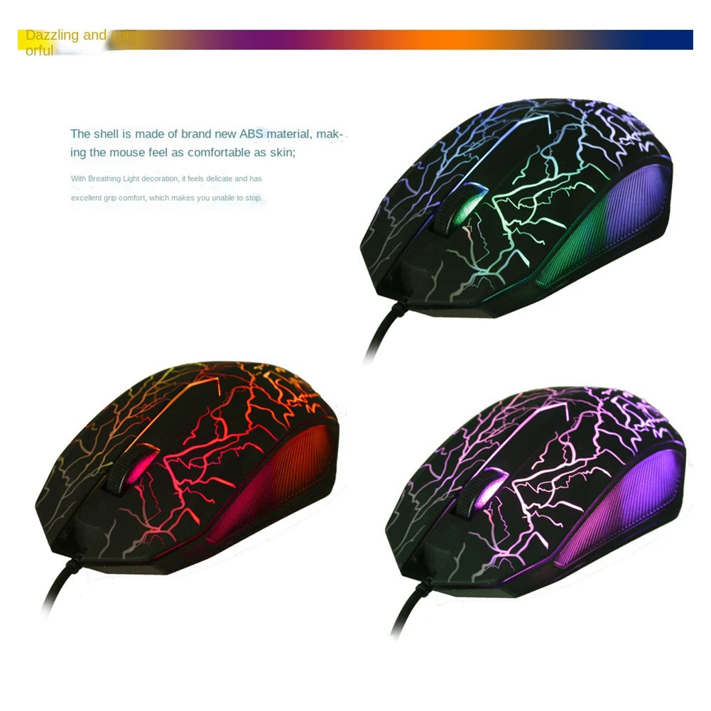 2400 DPI USB-bedrade gamingmuis met ledverlichting, professionele gamermuis, ergonomische computermuis voor PC, laptop en Macbook