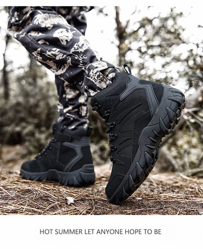 Botas tácticas mejoradas de entrenamiento de combate para hombre, calzado outdoor para camping antidesgaste de respuesta rápida, zapatillas de senderismo para pesca y caza para hombre