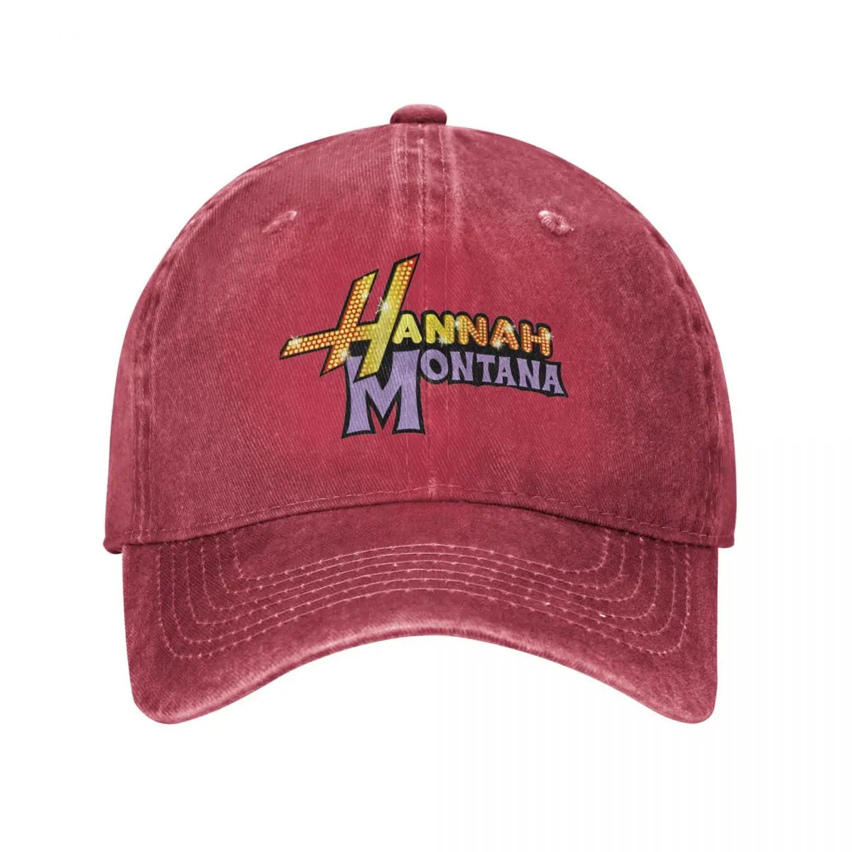 Hannah Montana Logo Baseball Cap Fashion Distressed Washed Miley Cyrus Funny Sun Cap Men Women Outdoor Workouts Adjustable Hat