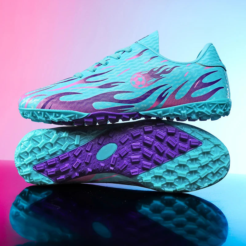 Chaussures de football pour enfants TF Turf, bottes de football respirantes, légères, antidérapantes, pour garçons et filles, chaussures de football pour entraînement en extérieur.