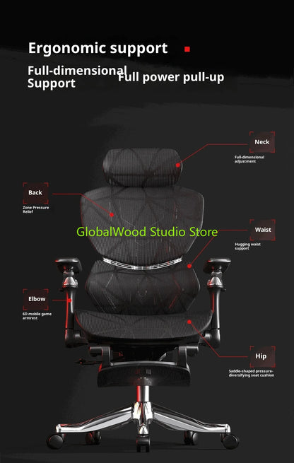 Ergonomic chair for Desk Office  Comfortable Armchair Furniture Chaise Design Chaises De Bureau Wheeled Low Chair on Wheels
