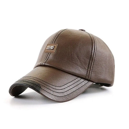 Men Hats Baseball Caps Leather Outing Cap Fashion Casual Adjustable Winter Warm Hat