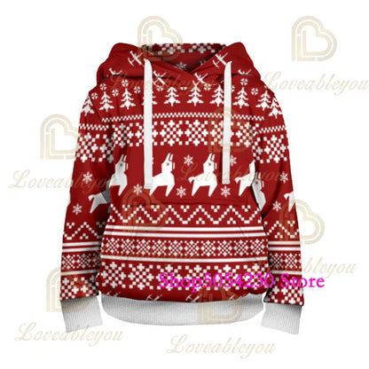 3D Printed Llama Fortnite Hoodie Battle Royale Cartoon Sweatshirts for Men And Women Game Hero Hooded Shirt for Teens