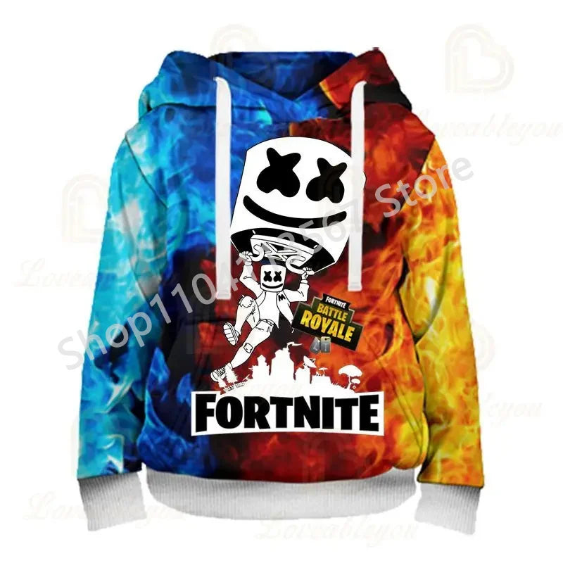 Llama Battle Royale F-Fortnited Hoodies 3D Printed Men Women Children Sweatshirts Boy Girl Kids Streetwear Pullover Green Tops