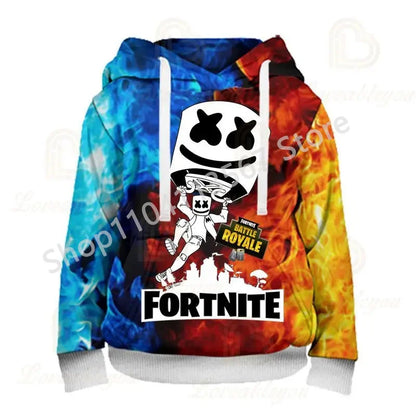 Llama Battle Royale F-Fortnited Hoodies 3D Printed Men Women Children Sweatshirts Boy Girl Kids Streetwear Pullover Green Tops