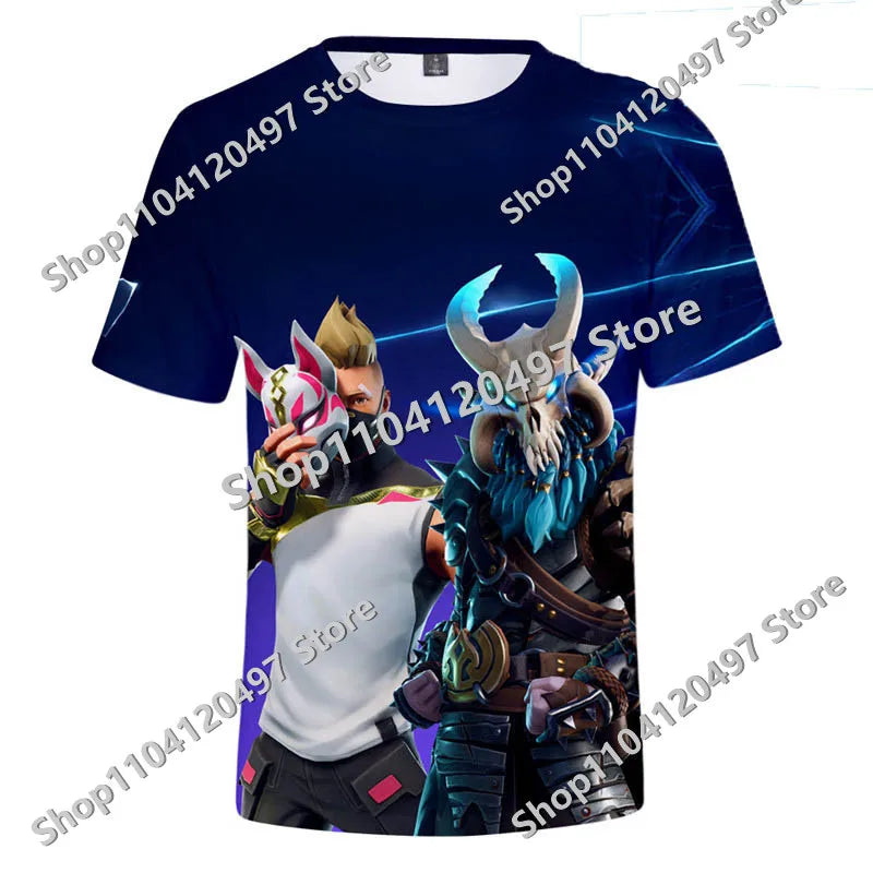 Japán anime Fortnite nyári póló férfiaknak és nőknek, Battle Royale, rövid ujjú, hétköznapi, kényelmes, laza Harajuku streetwear