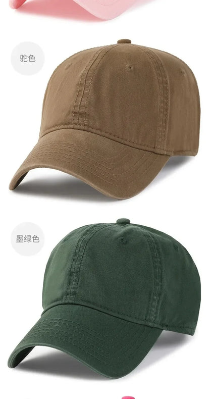 Solid Color Big Size 63cm Soft Cotton Baseball Caps Men Classic Plus Snapback Cap Ladies Golf Sun Hat 59-62cm
