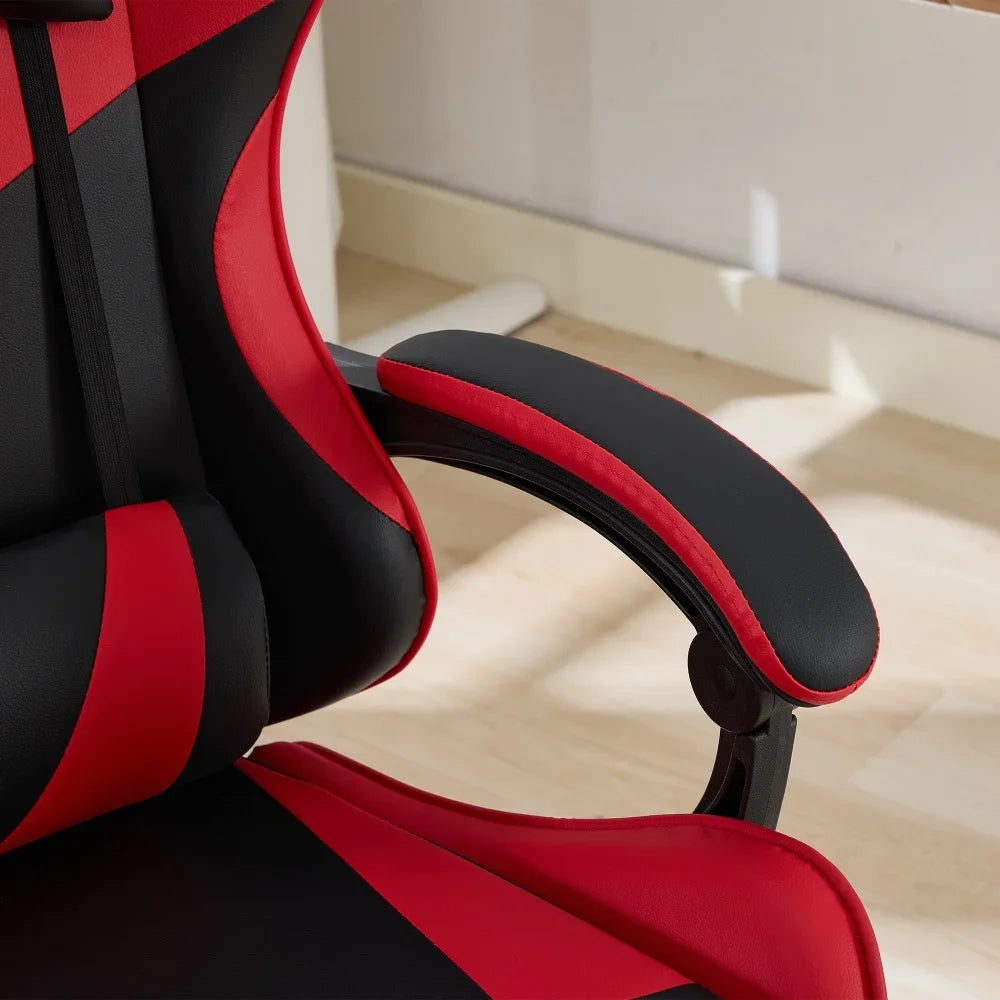 360° Ergonomic Gaming Chair Racing Style Leather Office Chair with Lumbar Support, Headrest, Footrest, Swivel Reclining Computer Gaming Chair