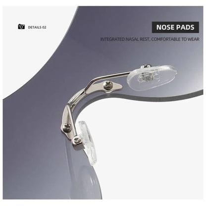 KLASSNUM Y2K Vintage Women's Luxury Sunglasses Gradient SunGlasses Men Rimless Pilot Goggles Uv400 Unisex Glasse for Spicy Girl