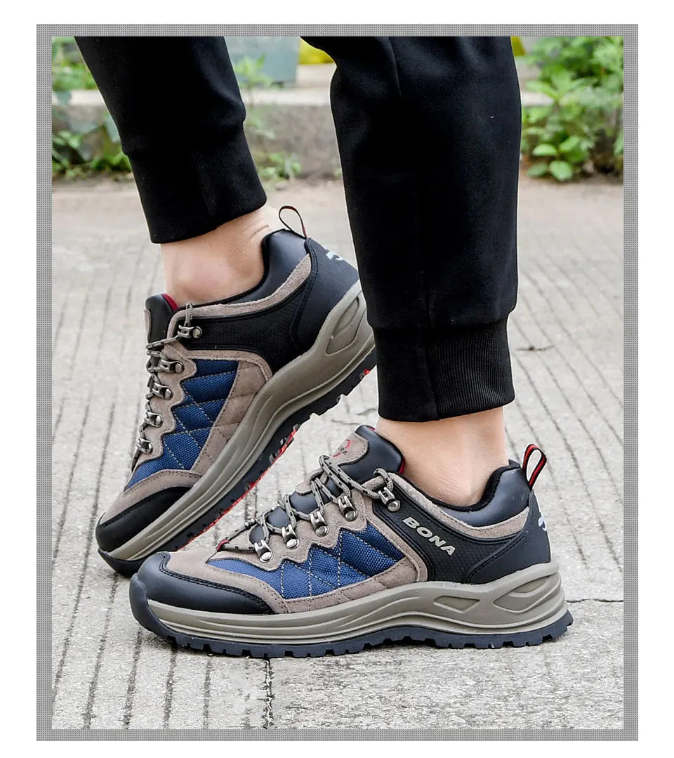 BONA New Designers túracipő, trekking cipő, férfi cipő, férfi túra- és sétálócipő, Mansculino horgász-, kemping- és futócipő