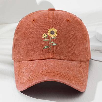 Retro Sunflower Pattern Baseball Hat Dad Hat, Suitable for Outdoor Sports, Fishing and Camping, Hiking Hat