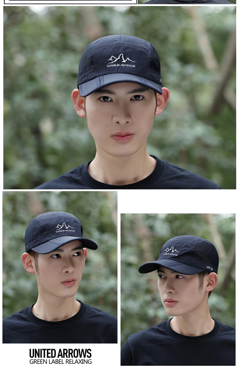 NIXHIT Outdoor Sports Foldable Thin Breathable Quick Drying Women Men's Baseball Cap Hiking Fishing Mountaineering Hat A246