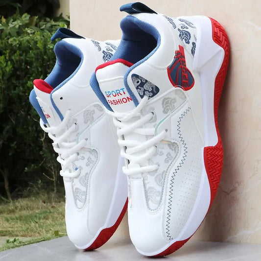 Salg af basketballsko til mænd, høje sportssko til udendørs brug, støddæmpende, herresko, komfortable hvide sneakers, zapatillas