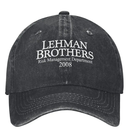 „Lehman Brothers“ rizikos valdymo beisbolo kepurė, banko bankrotas, „Trucker“ stiliaus kepurė, teniso ir riedlenčių „Snapback“ stiliaus kepurė, moteriškos beisbolo kepurės