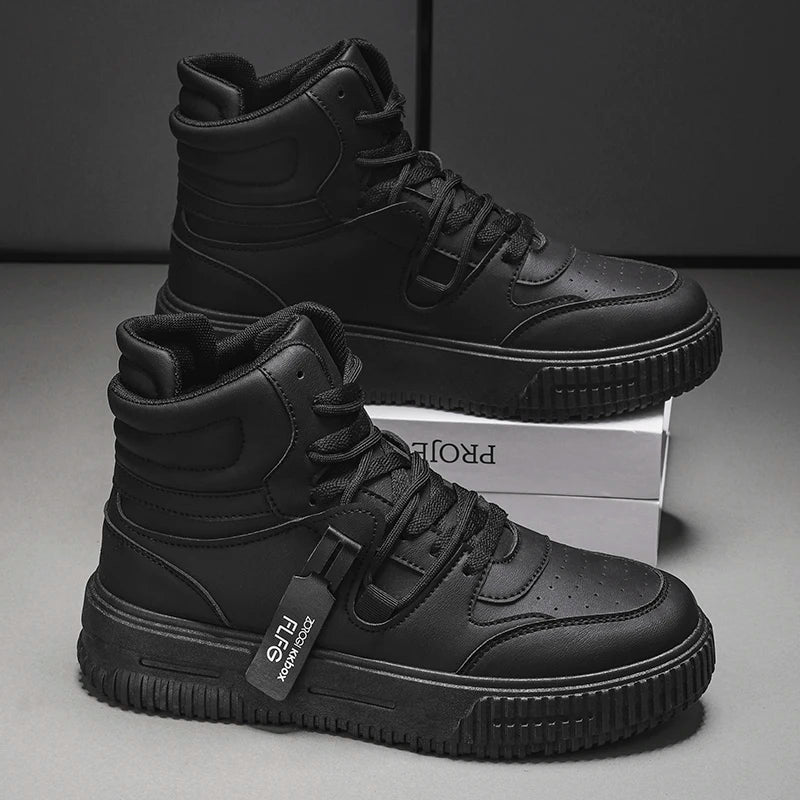 Baskets décontractées de mode, chaussures de skateboard montantes, bottines pour étudiants, hommes et femmes, tendance, résistantes à l'usure, bicolores, pour couples