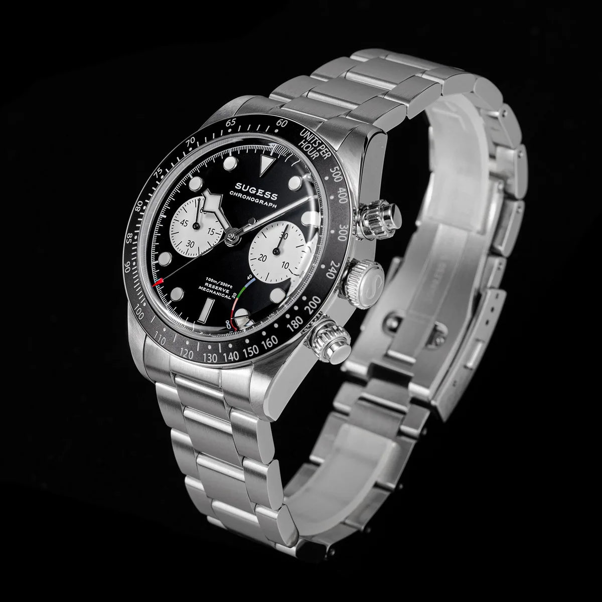 Sugess Chronograph Men Watch Original ST1907 Swanneck Pilot Mechanical Wristwatches Domed Sapphire Crystal Dopamine S457 2025new
