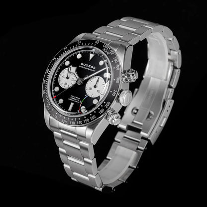 Sugess Chronograph Men Watch Original ST1907 Swanneck Pilot Mechanical Wristwatches Domed Sapphire Crystal Dopamine S457 2025new