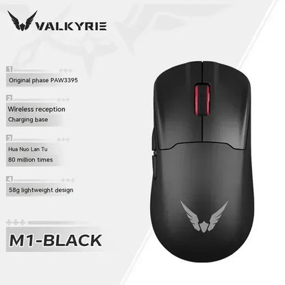 VALKYRIE M1 Wireless Mouse with 4K Wireless Receiver Charger PAW3395 Sensor 26000dpi RGB Wireless Bluetooth Three Mode Mouse
