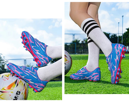 Zapatillas de fútbol infantiles para colegio, botas de fútbol profesionales con tacos para césped, calzado deportivo de entrenamiento para niños, botas de futsal y fútbol outdoor 28-38