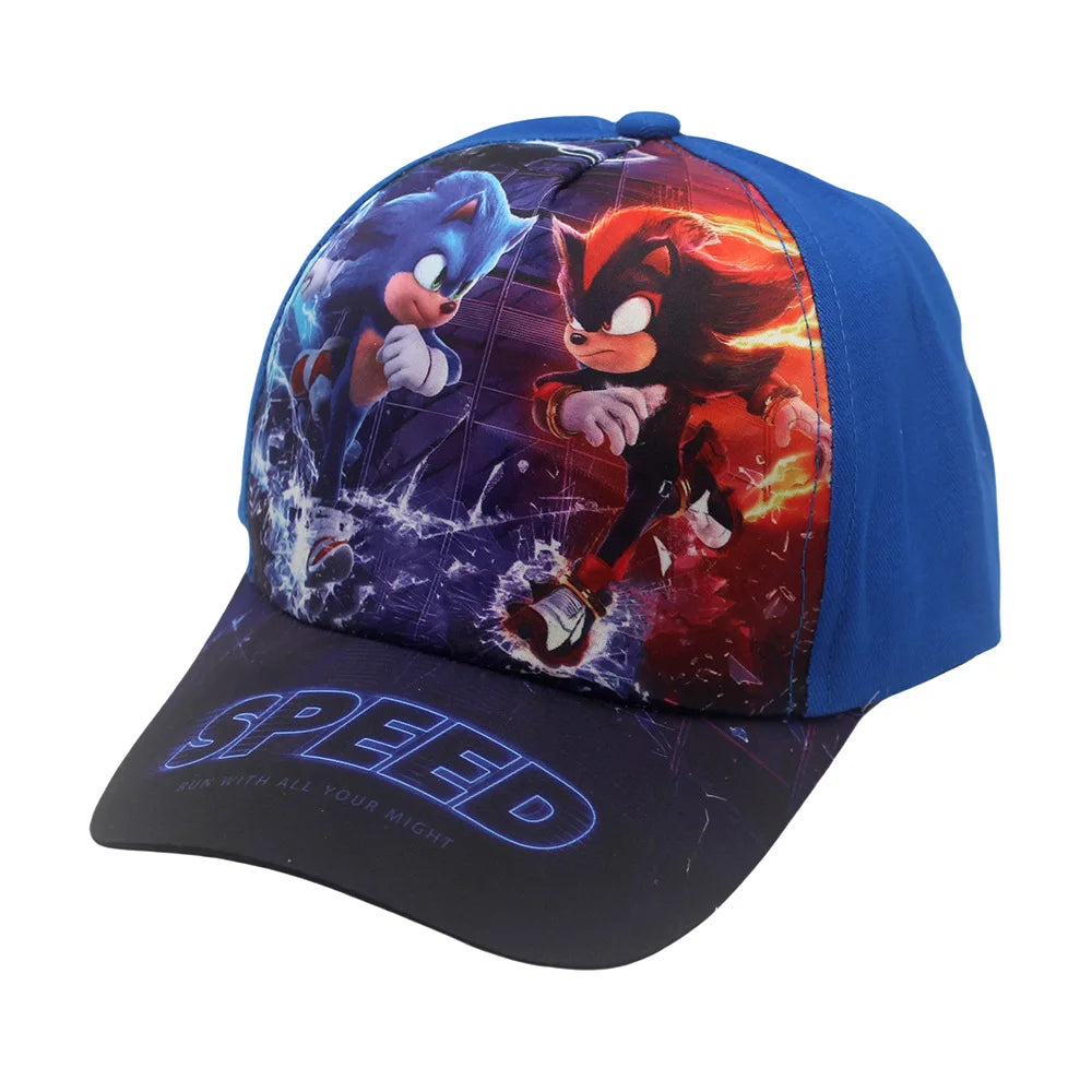 Última novedad: gorra de béisbol infantil ajustable de 48-54 cm con estampado Sonic, colas de anime, Knuckles, sombrero de sol Shadow, erizo azul, gorra para bebé para actividades al aire libre, regalo