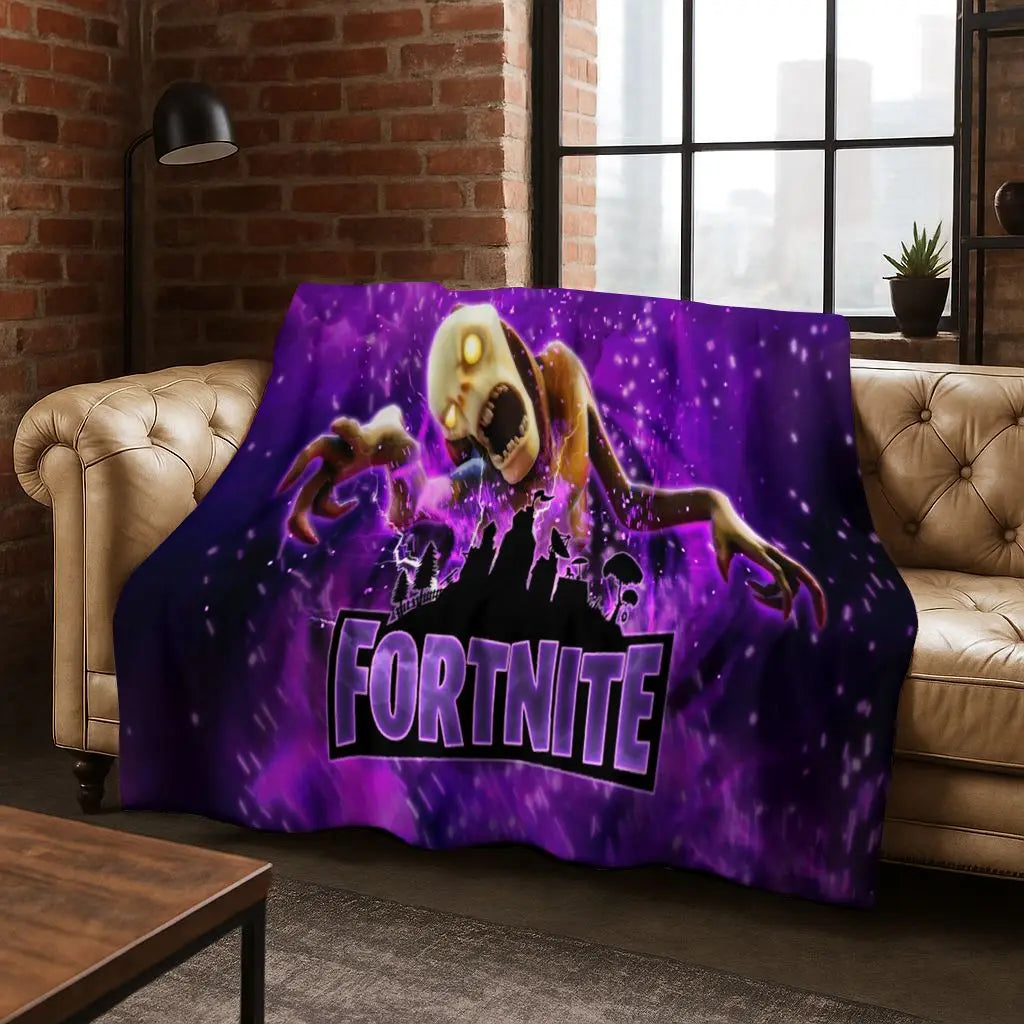 Manta 3D F-Fortnite Game Cartoon em flanela, macia e quente, para cama, quarto, sala de estar, viagens, campismo e presente para crianças