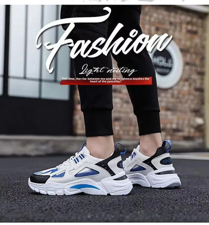 Spring New Style Breathable Thick Bottom Heightening Sports Dad Shoes Men Korean Version Trendy Casual Shoes Autumn Model