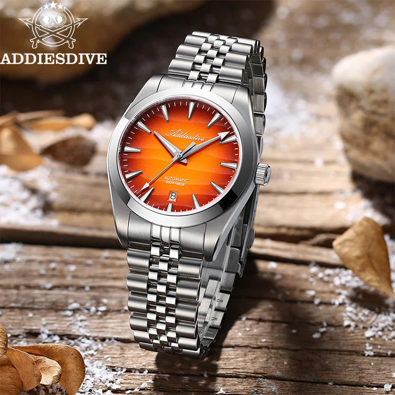 ADDIESDIVE NEW 39mm Men's Desert Texture Watch 200m Diver Sapphire Crystal AD2540 BGW9 Blue Luminous  Mechanical Automatic Watch