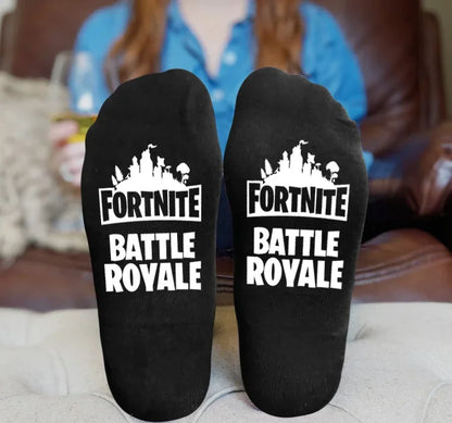 Meias Desportivas FORTNITE de Verão Pretas e Brancas, Respiráveis, Baixas e Invisíveis, em Algodão Macio para Desporto e Uso Casual