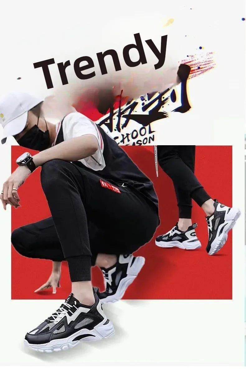 Spring New Style Breathable Thick Bottom Heightening Sports Dad Shoes Men Korean Version Trendy Casual Shoes Autumn Model