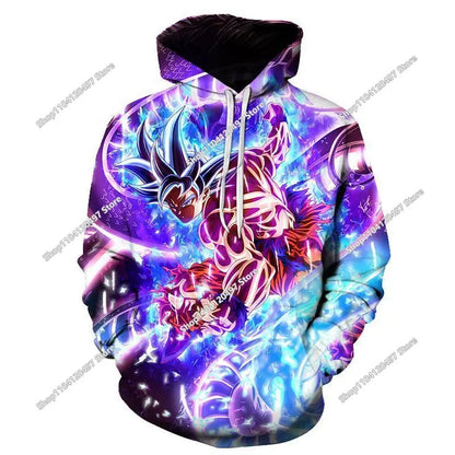 Sweatshirt com capuz Dragon Ball para rapazes e raparigas, novo modelo de outono e inverno, criativo, largo e versátil