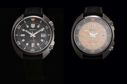BERNY Automatic Dual Crown Diver Watch For Men Super Luminous Miyota 8215 Sapphire Swim Sport 20ATM Mechanical Men's Dive Watch