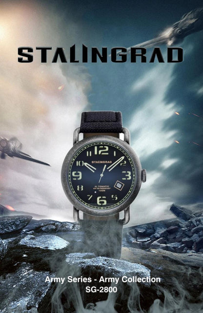 STALINGRAD original authentic men's watch, 8215 movement, 316L stainless steel, luminescent hands, waterproof to 100 meters