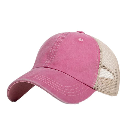 Casquette de baseball respirante en maille de coton délavée, style « old light board caps », pour hommes et femmes, idéale pour le printemps et l'été, modèle pour femmes