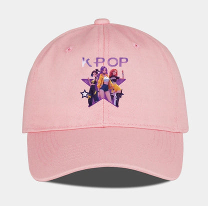 K-POP-baseballpet met print van cartoonmeisjesgroep - Unisex casual retro verstelbare ‘dad cap’ - Y2K-zonnepet