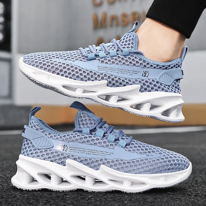 2025 New Summer Sneakers Men Mesh Breathable Running Tennis Shoes Outdoor Sports Tenis Masculino White Casual Walking Shoes size