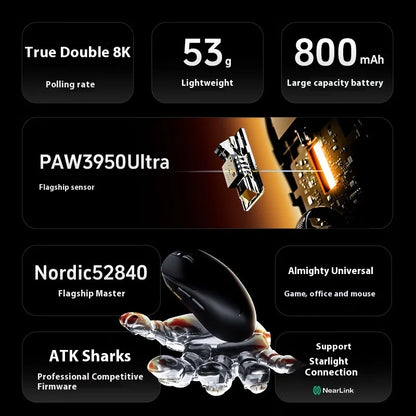 Безжична геймърска мишка ATK A9 Plus A9/A9 SE/A9 Pro Tri Mode 8K, лека A9 Ultimate E-sports, PC подарък, персонализирана