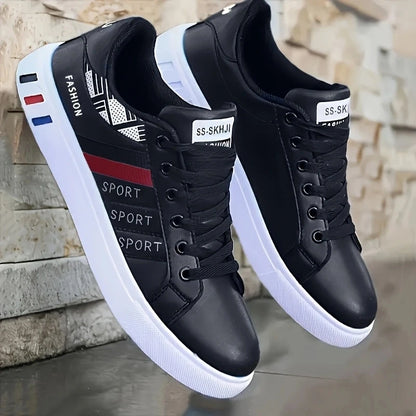 Zapatillas de skate de caña baja para hombre: transpirables, con cordones y suela de PVC