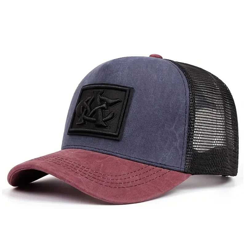 Eenvoudige, modieuze, ademende mesh-pet met 'CA'-borduursel, hiphop-pet, pet voor dagelijks gebruik en vrije tijd, decoratieve pet, unisex baseballpet