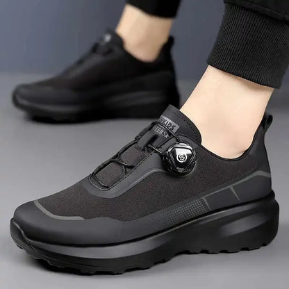 Zapatillas deportivas de running para hombre, ligeras, cómodas y versátiles, de color liso y con cierre ajustable para montañismo