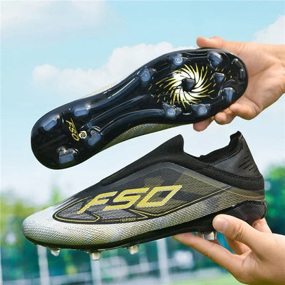 Nouvelles chaussures de football pour hommes, chaussures de futsal antidérapantes pour matchs en extérieur, chaussures de soccer ultralégères, chaussures de sport de haute qualité, chaussures à cheville haute et respira