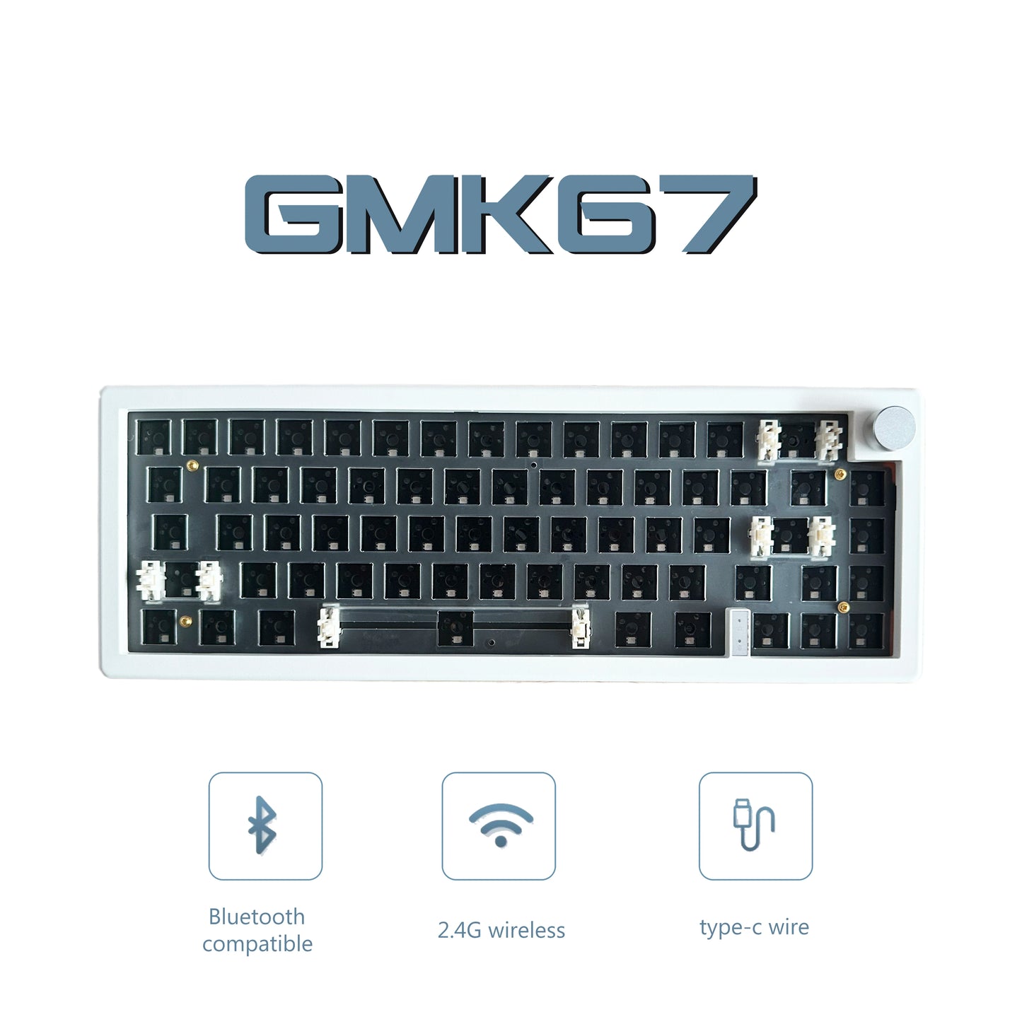 Kit de teclado mecánico personalizado ZUOYA GMK67, hot-swappable, Bluetooth 2.4G, inalámbrico, retroiluminación RGB, estructura gasket, teclado 3 modos