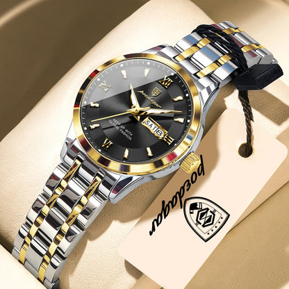 POEDAGAR Luxury Elegant Woman's Watches Luminous Waterproof Stainless Steel Ladies Wristwatch Quartz Week Date Women Watch Reloj