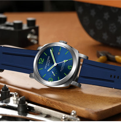 SEAKOSS 45mm Diving GMT Watch Automatic Mechanical Wristwatches Seagull ST2557 Movement 100M Luminous Calendar Men's Watches