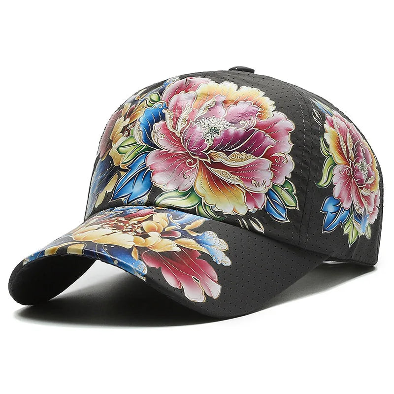 Spring/Summer Quick Drying Baseball Cap Men's And Women's Outdoor Beach Camping Sun Hat Printed Chinese Style Flower Sun HatB149